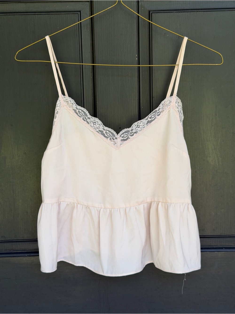 Miss Selfridge Pale Pink Lace Trim V-Neck Cami